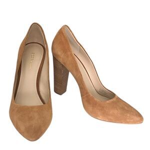 BCBGENERATION Clarice Suede Leather Camel Pointed Toe High Heels Size 8.5 New